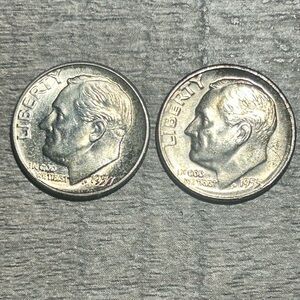 1955 P & 1957 S Roosevelt Dime Lot UNC Silver 90% US Coins
